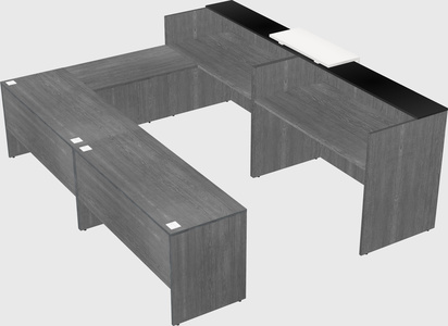 Shared one sided u-shaped reception desk