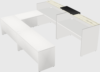 Shared one sided u-shaped reception desk