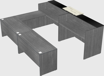 Shared one sided u-shaped reception desk