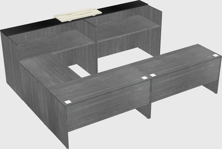 Shared one sided u-shaped reception desk