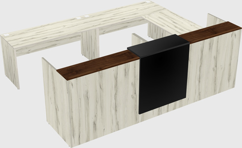 Shared one sided u-shaped reception desk