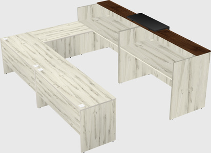 Shared one sided u-shaped reception desk