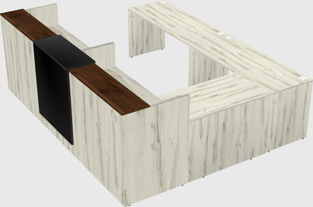 Shared one sided u-shaped reception desk