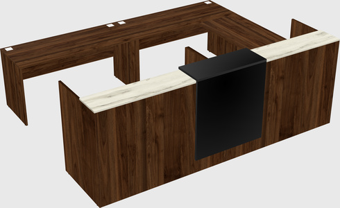Shared one sided u-shaped reception desk