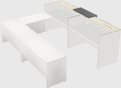 Shared one sided u-shaped reception desk