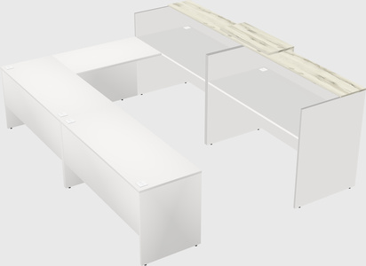 Shared one sided u-shaped reception desk