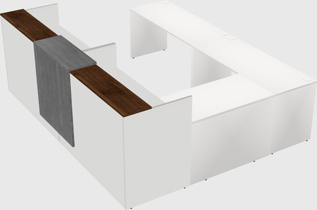 Shared one sided u-shaped reception desk