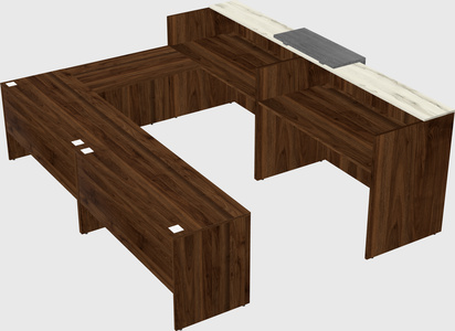 Shared one sided u-shaped reception desk