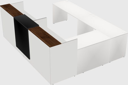 Shared one sided u-shaped reception desk