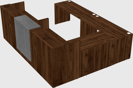 Shared one sided u-shaped reception desk