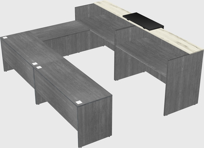 Shared one sided u-shaped reception desk