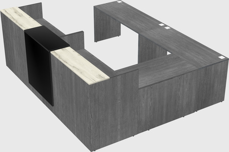 Shared one sided u-shaped reception desk