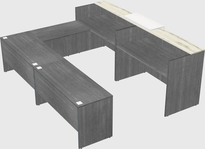 Shared one sided u-shaped reception desk