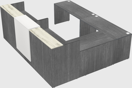 Shared one sided u-shaped reception desk