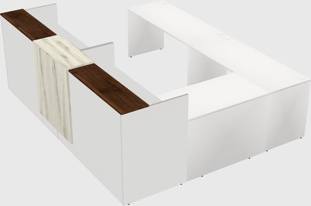 Shared one sided u-shaped reception desk