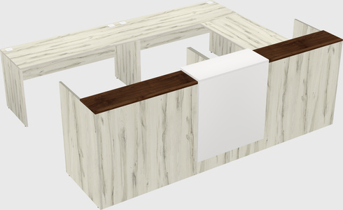 Shared one sided u-shaped reception desk