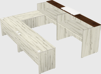 Shared one sided u-shaped reception desk