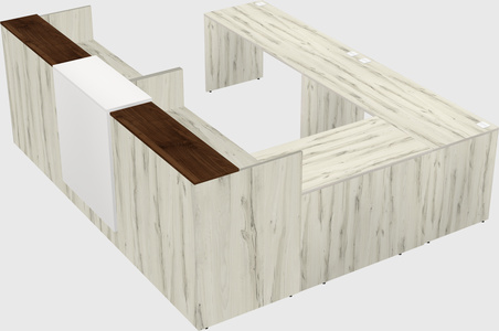 Shared one sided u-shaped reception desk