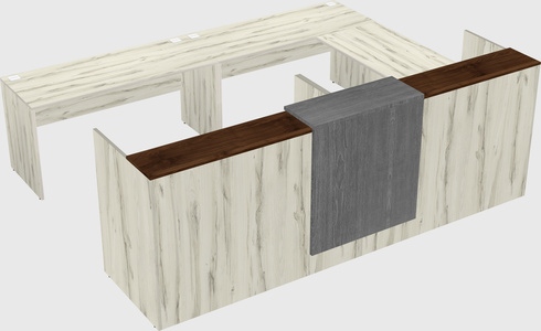 Shared one sided u-shaped reception desk