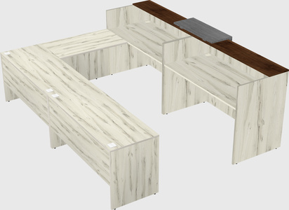 Shared one sided u-shaped reception desk