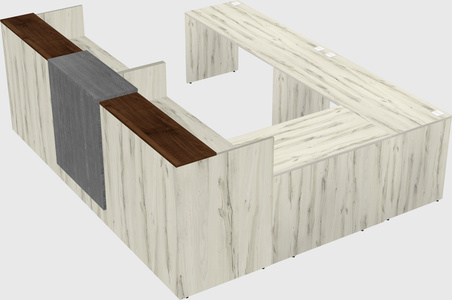Shared one sided u-shaped reception desk