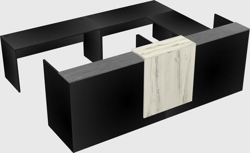 Shared one sided u-shaped reception desk