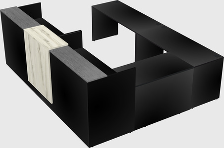 Shared one sided u-shaped reception desk
