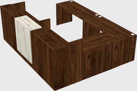 Shared one sided u-shaped reception desk