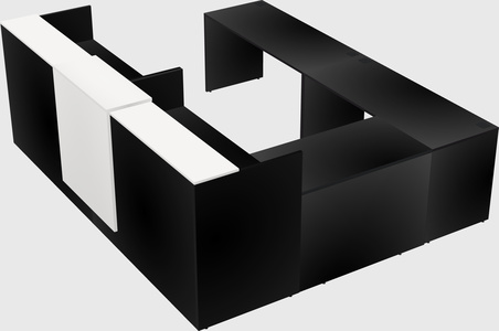 Shared one sided u-shaped reception desk