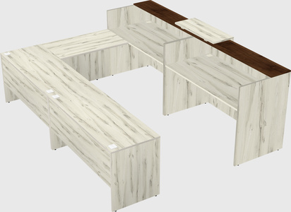 Shared one sided u-shaped reception desk