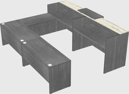 Shared one sided u-shaped reception desk