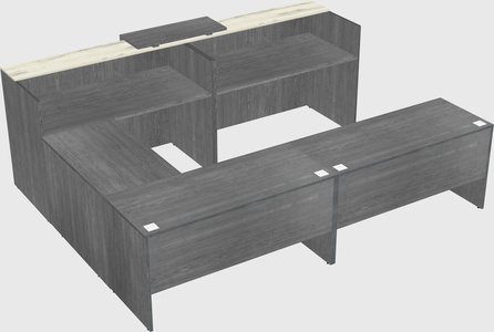 Shared one sided u-shaped reception desk