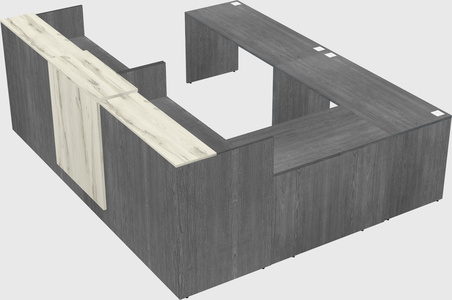 Shared one sided u-shaped reception desk