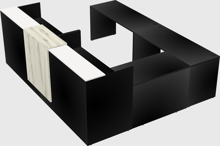 Shared one sided u-shaped reception desk
