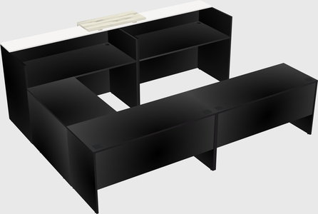 Shared one sided u-shaped reception desk