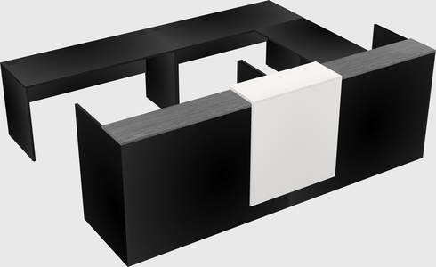 Shared one sided u-shaped reception desk