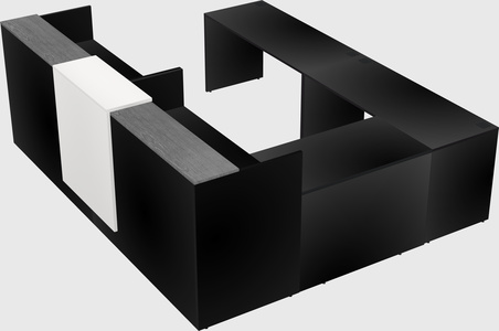 Shared one sided u-shaped reception desk