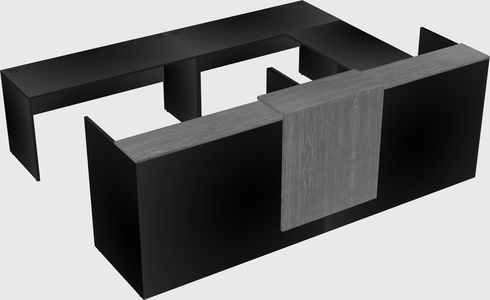 Shared one sided u-shaped reception desk