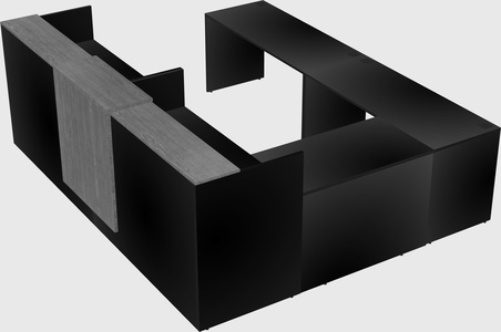 Shared one sided u-shaped reception desk