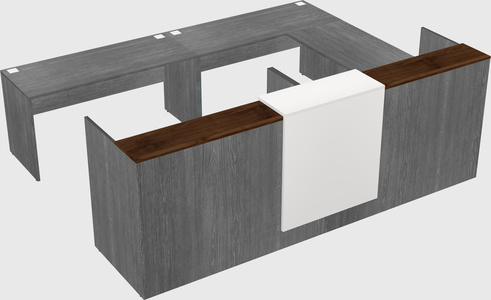 Shared one sided u-shaped reception desk