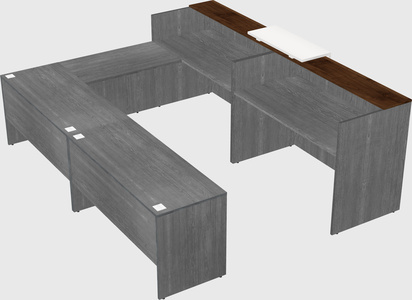 Shared one sided u-shaped reception desk