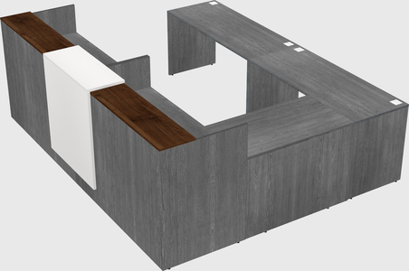 Shared one sided u-shaped reception desk