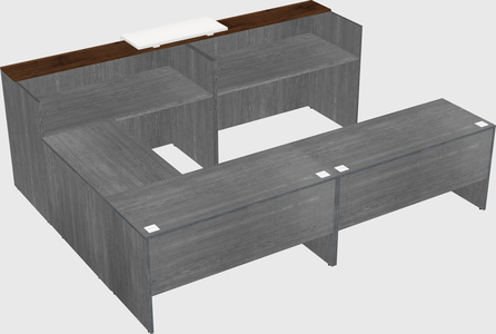 Shared one sided u-shaped reception desk