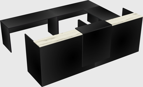 Shared one sided u-shaped reception desk