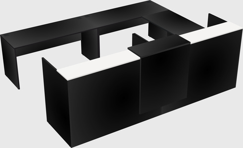 Shared one sided u-shaped reception desk