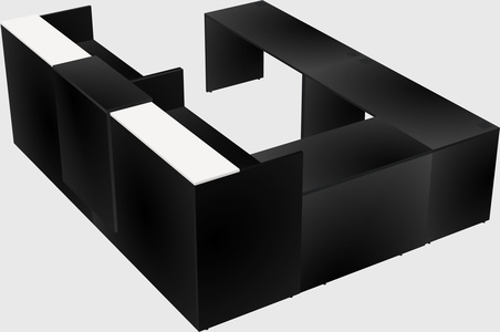 Shared one sided u-shaped reception desk