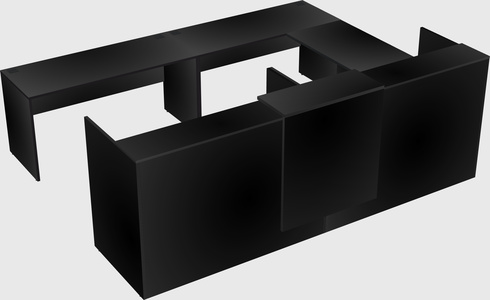 Shared one sided u-shaped reception desk