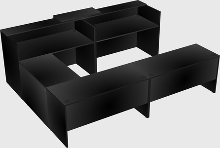 Shared one sided u-shaped reception desk