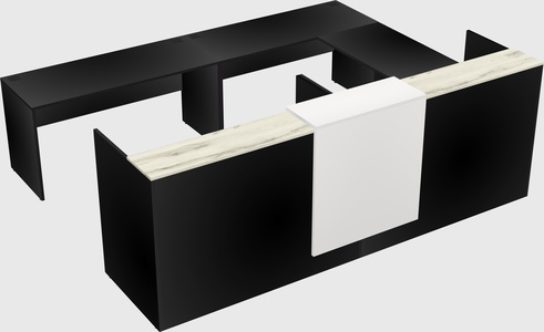 Shared one sided u-shaped reception desk