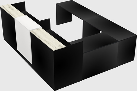 Shared one sided u-shaped reception desk
